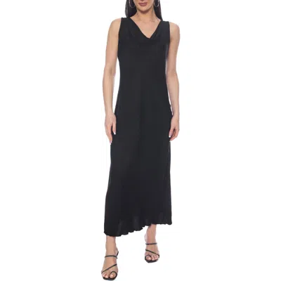 Tash And Sophie Sleeveless Cowl Neck Dress In Black