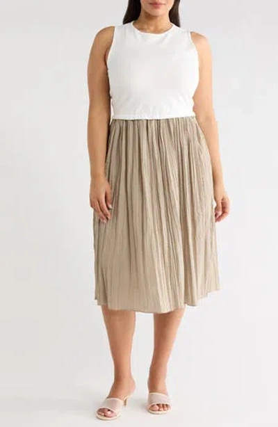 Tash And Sophie Sleeveless Mixed Media Dress