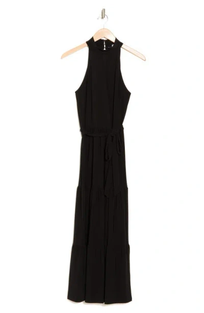 Tash And Sophie Tiered Maxi Dress In Black