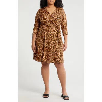 Tash And Sophie Wrap Style Dress In Animal