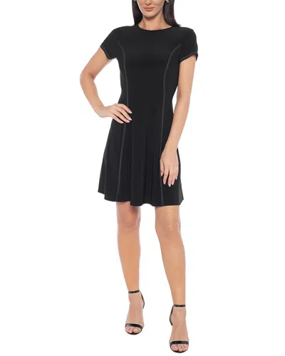 Tash + Sophie Contrast Stitch Seamed Dress In Black