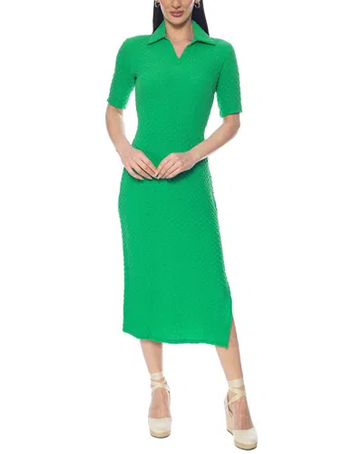 Tash + Sophie Elbow Sleeve Collared Dress In Green