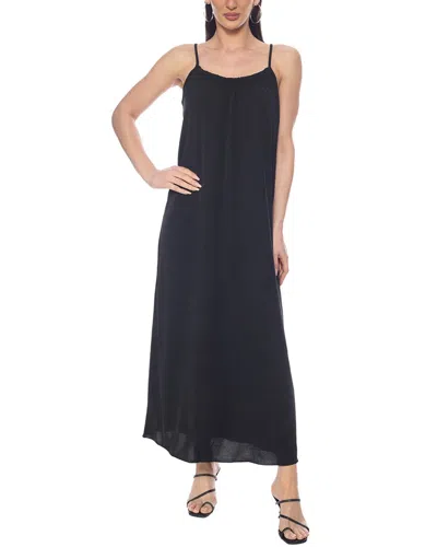 Tash + Sophie Heavy Airflow Maxi Dress In Black