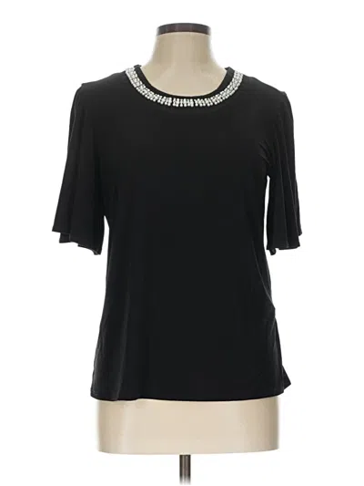 Pre-owned Tash + Sophie Short Sleeve Top Black Keyhole Neckline Tops