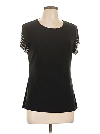 Pre-owned Tash + Sophie Short Sleeve Top Black Scoop Neck Tops