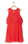 Tash + Sophie Popover Chiffon Dress In Coral