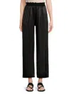 Tash + Sophie Women's Smocked Waist Satin Pants In Black