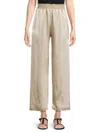 Tash + Sophie Women's Smocked Waist Satin Pants In Champagne