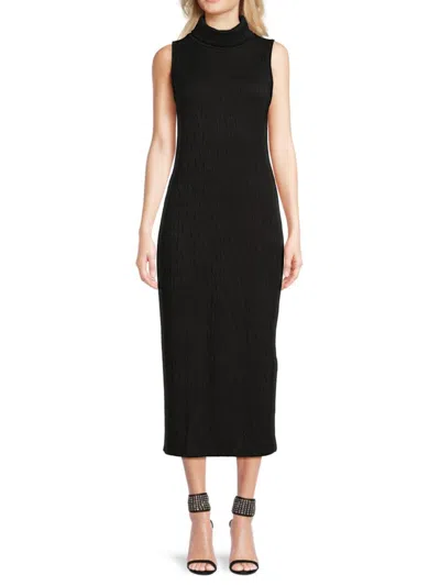 Tash + Sophie Women's Turtleneck Sheath Midi Dress In Black