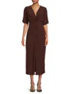 TASH + SOPHIE WOMEN'S TWIST FRONT SLIT MIDI DRESS