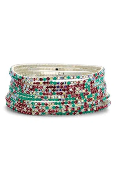 Tasha 12-pack Rhinestone Stretch Bracelets In Multi