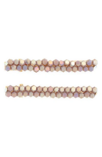 Tasha 2-pack Beaded Hair Clips In Purple