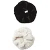 Tasha 2-pack Faux Fur Scrunchies In Black