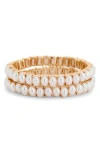 Tasha 2-pack Faux Pearl Stretch Bracelet