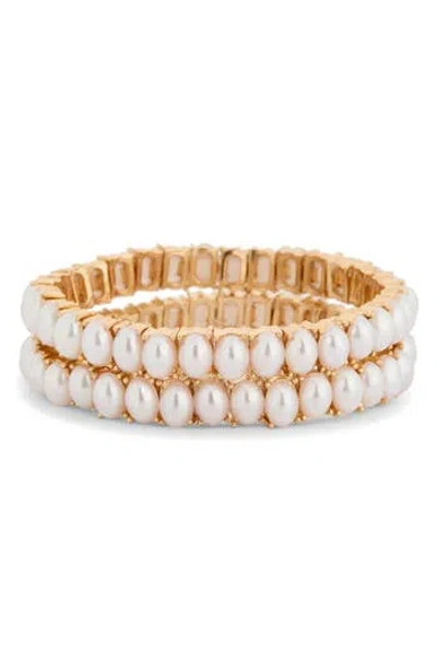 Tasha 2-pack Faux Pearl Stretch Bracelet In Multi