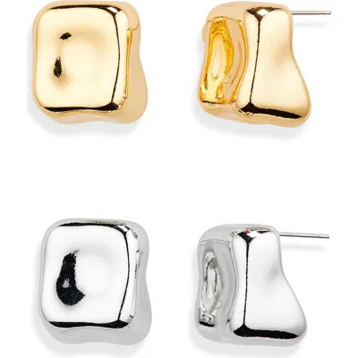 Tasha 2-pack Mixed Metal Stud Earrings In Gold