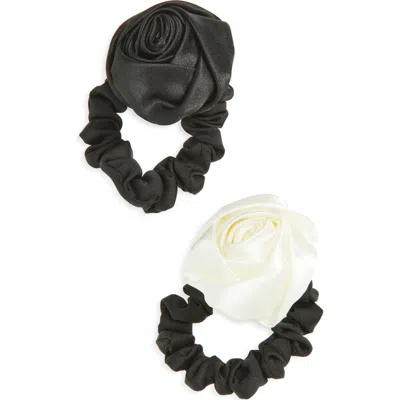 Tasha 2-pack Rosette Hair Ties In Black