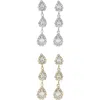 Tasha 2-pack Teardrop Crystal Linear Drop Earrings In Multi