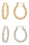 Tasha 2-pack Twisted Hoop Earrings