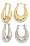 Tasha 2-piece Huggie Hoop Earrings Set