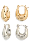Tasha 2-piece Huggie Hoop Earrings Set