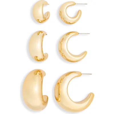 Tasha 3-pack C Hoop Earrings In Gold