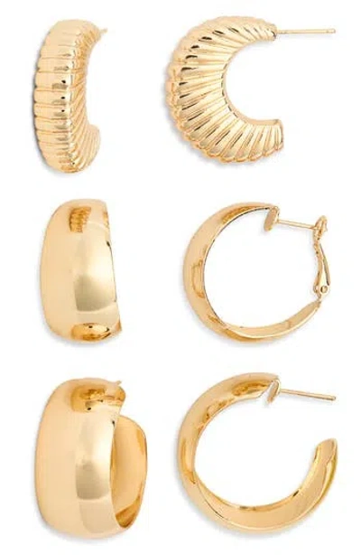 Tasha 3-piece Hoop Earrings Set In Gold