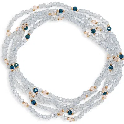 Tasha 5-pack Beaded Stretch Bracelets In Blue