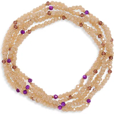 Tasha 5-pack Beaded Stretch Bracelets In Gold