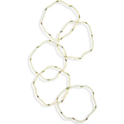 Tasha 5-pack Beaded Stretch Bracelets In Cream