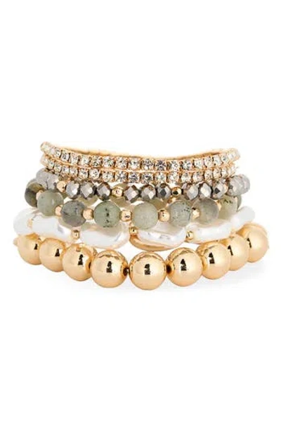 Tasha 6-pack Beaded Rhinestone Stretch Bracelets In Multi