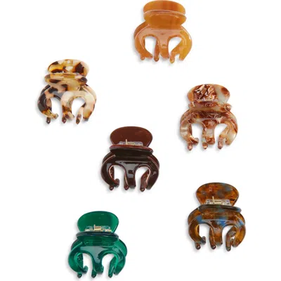 Tasha 6-pack Mini Jaw Hair Clips In Multi