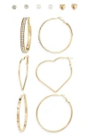 Tasha 6-pack Stud & Hoop Earrings