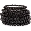 Tasha 7-pack Beaded Stretch Bracelets In Black