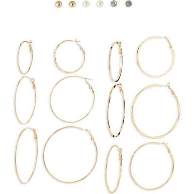 Tasha 9-pack Hoop & Stud Earrings In Gold