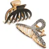 Tasha Assorted 2-pack Claw Clips In Gold