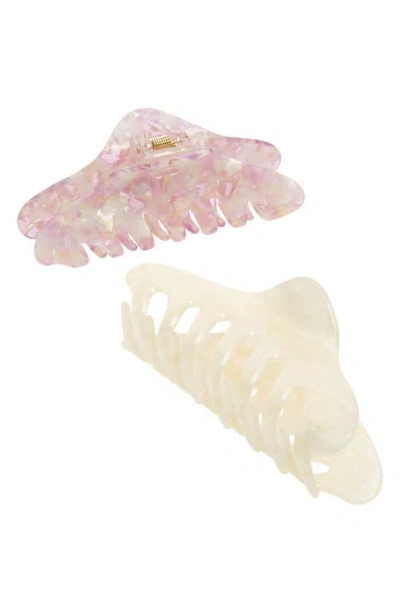 Tasha Assorted 2-pack Claw Clips In Purple Ivory