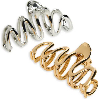 Tasha Assorted 2-pack Metallic Jaw Hair Clips In Multi