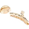 Tasha Assorted 2-pack Metallic Shell Jaw Hair Clips In Gold