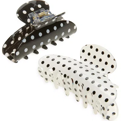 Tasha Assorted 2-pack Polka Dot Claw Clips In Multi