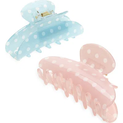 Tasha Assorted 2-pack Polka Dot Claw Clips In Multi
