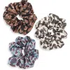Tasha Assorted 3-pack Leopard Print Scrunchies In Animal Print