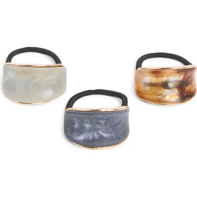 Tasha Assorted 3-pack Resin Cuff Ponytail Holder In Black