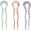Tasha Assorted 3-pack Wavy Hair Sticks In Pastel Multi