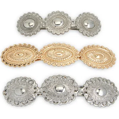 Tasha Assorted 3-pack Western Barrettes In Multi