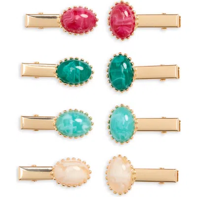 Tasha Assorted 8-pack Cabochon Hair Clips In Multi