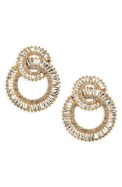 Tasha Baguette Crystal Interlocked Circle Drop Earrings