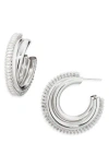 Tasha Baguette Crystal Twist Hoop Earrings In Metallic