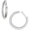 Tasha Baguette Cz Hoop Earrings In Metallic