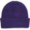Tasha Basic Ribbed Knit Beanie In Purple